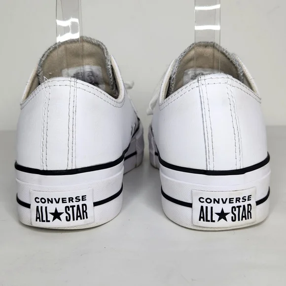 Converse CT All Star Leather Womens 8.5 Sneaker Lift Platform 561680C White - Picture 4 of 9